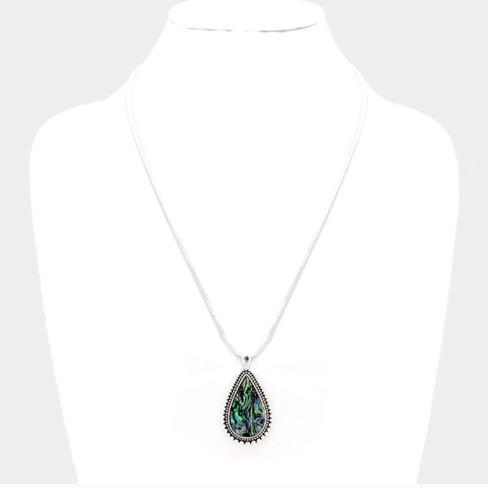 Sterling Silver & Abalone Necklace - Picture 2 of 8